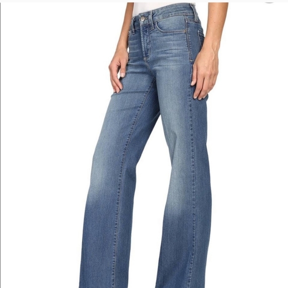NYD jeans addison lift tuck technology sz 10 wide leg jeans, faded/distress